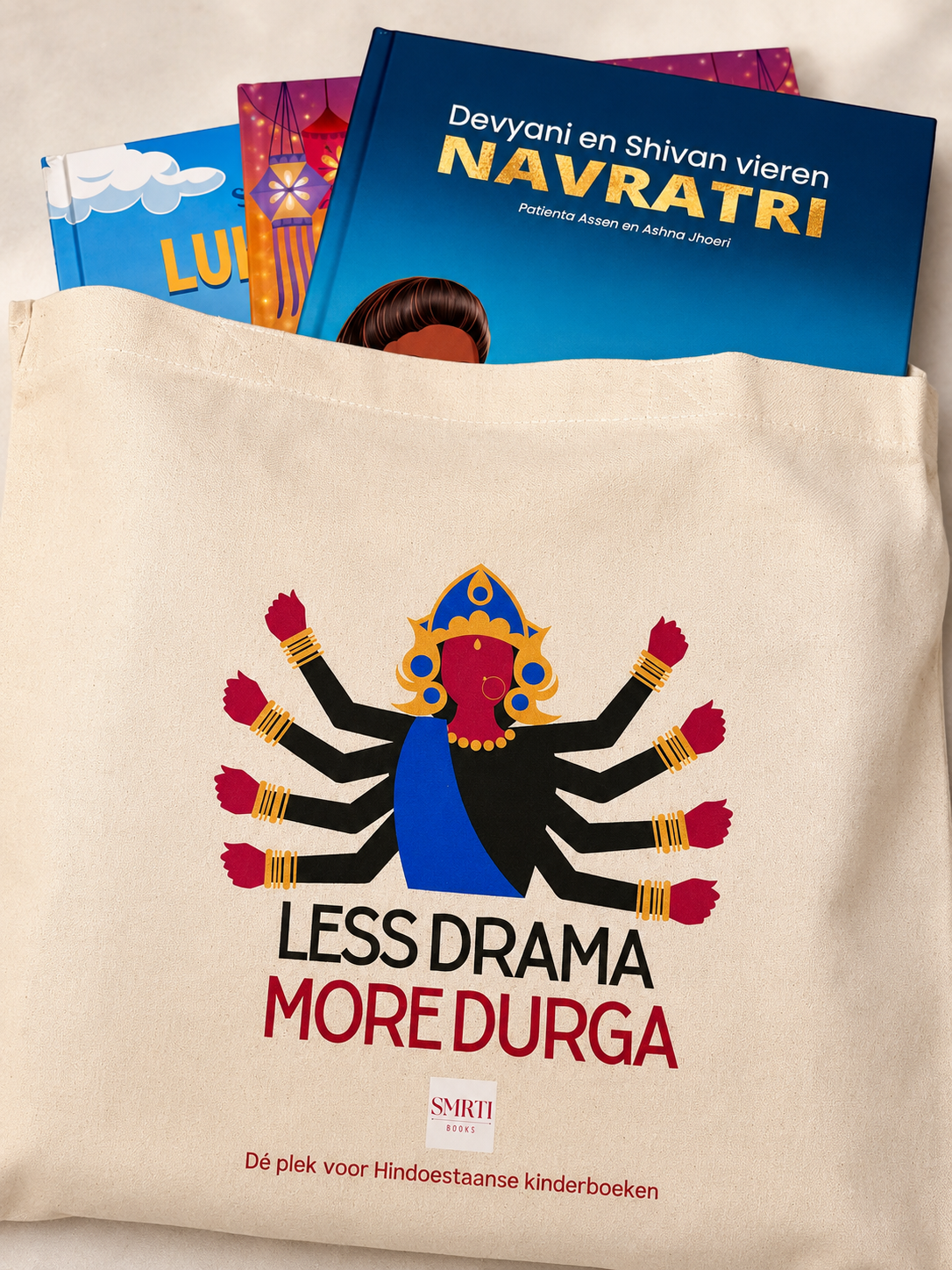 Less Drama - More Durga katoenen tas